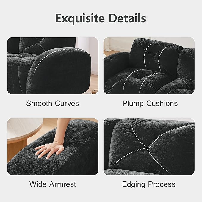 Modular Sectional Sofa with Free Combination,Boneless Floor Couch for Living Room & Lounge,Velvet 3-Seater Sectional Couch with 2 Ottomans,No Assembly Needed