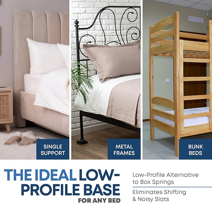 Greaton, Premium 38mm Split Wood Bunkie Board for Queen Size Bed - 4-Piece Under Mattress Support Board, Fully Assembled, Fabric Ventilation Cover - Replaces Wooden Slats or Box Spring for Bed Frames