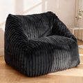 HABUTWAY Bean Bag Chair, Giant Bean Bag Chairs for Adults and Kids, Bean Bag Sofa, Lazy Floor Sofa, Faux Fur Beanbag Chair with Armrests for Living Room Bedroom (Black)