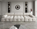 JACH Modular Sectional Couch, Modern Deep 3-Seat Couches, 104'' Minimalist Teddy Velvet Sectional Sofas, Convertible Sleeper Soft Sofa for Living Room Apartment (Beige)