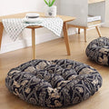 Boho Round Floor Seat Pillows Cushions 22" x 22", Soft Cotton Linen Bohemian Yoga Mandala Meditation Pouf Tatami Floor Pillow Cushion for Living Room Adults & Kids Casual Reading Nooks,Elephant B