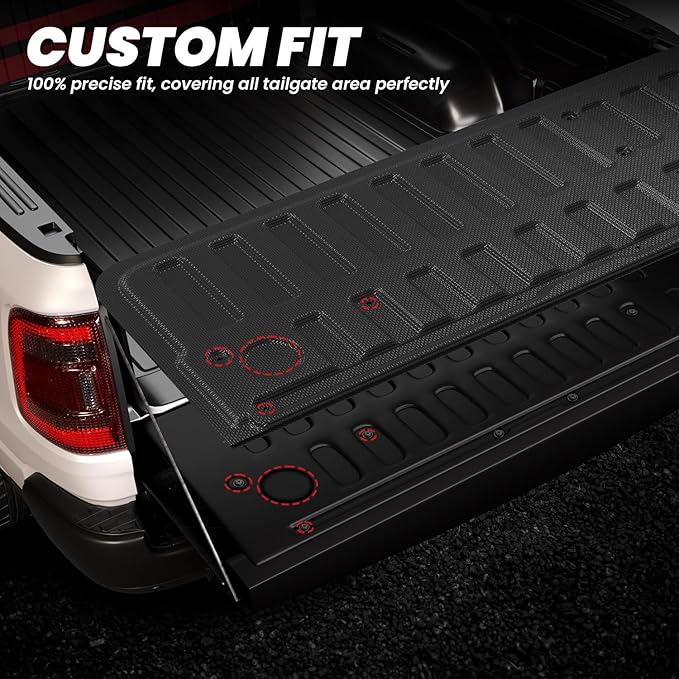 LASFIT Tailgate Mat 2025 2026 for Dodge Ram 1500 Power Tailgate (NOT for Standard Tailgate or Power Tailgate-Release), All Weather TPE Tailgate Protector Liner Replacement Accessories