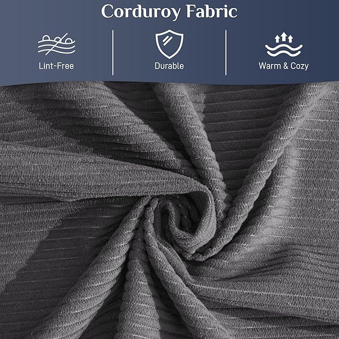 DAMAIFROM Convertible Sleeper Sofa Bed with Pillow, 4-in-1 Corduroy Folding Mattress Couch with Fixed-Shape Frame, Futon Fold Out Floor Sofa Cama Lounge Couch for Living Room Bedroom Studio, Grey