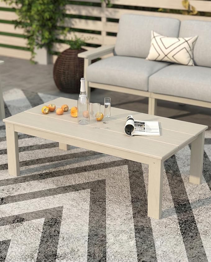 Patio Kingdom 10 Piece Outdoor Patio Furniture Set, Outdoor Couch with Washable Thick Gray Cushions, Coffee Table & Side Table, Patio Conversation Sets for Lawn, Garden, Porch, Balcony (White Frame)
