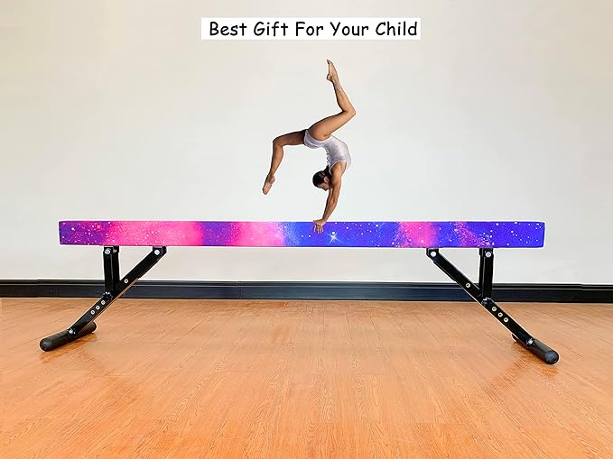 MARFULA Adjustable Balance Beam 8 ft Gymnastic Beam Adjustable Height for Kids and Teenage of All Gymnastic Levels, Gymnastic Training Beam Gymnastic Equipment for Athlete Home and Gym Club Use