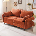 Rexulqo 73'' Loveseat Sofa with All Seats Storage, Modular Sectional Couch with Deep Seat,Oversized Comfy Couch with 7.8'' Cushion for Living Room,Bedroom,Velet,Orange