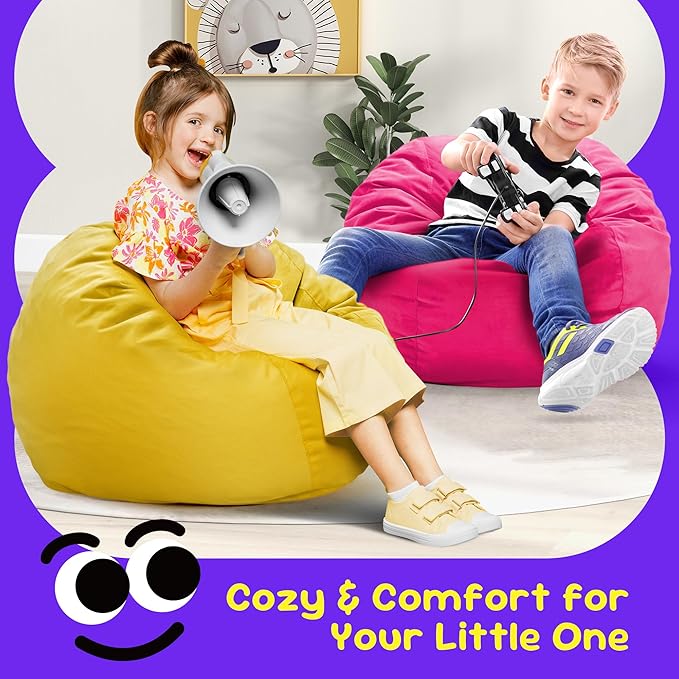 Hobestluk Bean Bag Chairs 2.5FT Bean Bag Chair with Memory Foam Filled & Machine Washable Cover,Beanbag Chair, Small Bean Bag Chairs for Playroom, Living Room, Bedroom
