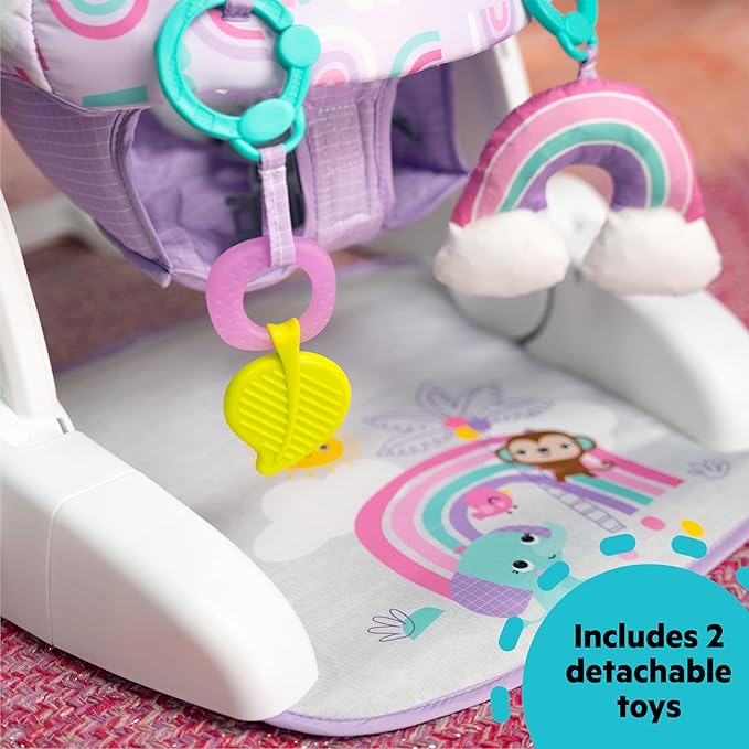 Bright Starts Learn-to-Sit 2-Position Baby Floor Seat with Toys, Unisex, 4-12 Months, Purple Paradise