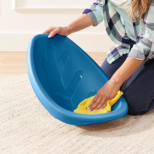 ECR4Kids Leaf Floor Seat, Rocker Chair, Peacock Blue, 6-Piece