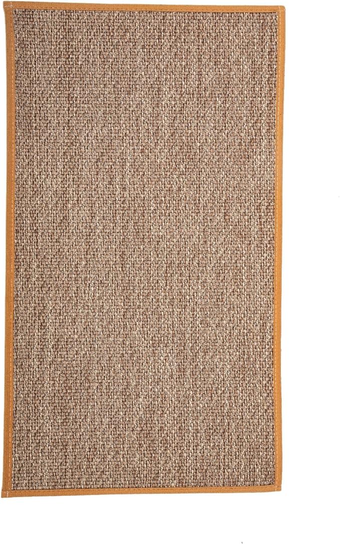 Non-Slip Kitchen Floor Mat Brown Linen Washable Entryway Rug with Rubber Backing Lightweight Indoor Outdoor Cushion for Living Anti-Skid Floor Pad for Elderly