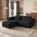 JACH 86.62" Modular Sectional Couch, Huge Plus Love Seat Sofa, Modern Comfy Cloud Couches with Reversible Chaise Ottoman, Sofa Furniture for Living Room, Office, Apartment, Black