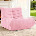 HABUTWAY Bean Bag Chairs Fireside Lazy Floor Sofa, Soft Teddy Fleece Bean Bag Sofa with High-Resilience Foam Filling，Beanbag for Living Room, Bedroom, Office (Pink Teddy)