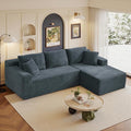 105" Sectional Couches for Living Room Cloud Couch Sofa with L-Shape Upholstered Boneless Couchs Modern Modular Sectional Couch with Chaise (Dark Grey, 105" W+Right Facing Chaise+2Seaters)
