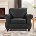 Couchus Mid-Century Modern Single Sofa with Rivet Design (Grey, Single)