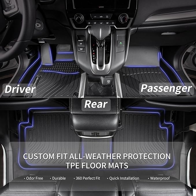 KELCSEECS® Floor Mats & Cargo Liner for 2026 Honda Passport,All Weather Protection TPE Floor Liners Front& Rear Row Full Set Accessories Black