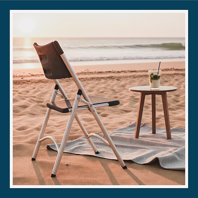 OEF Furnishings OEF600 Series High Back Folding Chairs, Blow-Molded Polyethylene Commercial-Grade Seating for Indoor and Outdoor Use, 500 lb Weight Capacity, 4-Pack (Charcoal Gray)