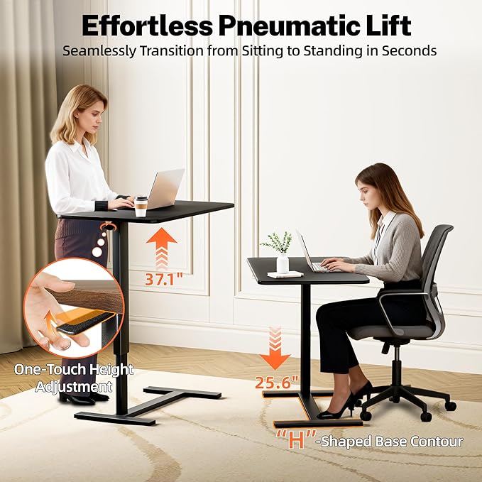 Adjustable Overbed Bedside Table with Wheels(31.2" W), Hospital Bed Table Over The Bed, Mobile Standing Desk Rolling Computer Cart, Laptop Desk with Hidden Casters