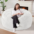 Homguava 3 FT Bean Bag Chair,3' Big Bean Bag,Large Bean Bag Chairs for Adults with Memory Foam Filled,Comfy Beanbag Chairs Soft Bean Bag Sofa with Dutch Corded Plush Cover-Beige