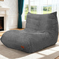 Bean Bag Chair,Giant Beanbag Chairs for Adults,Comfy Large Fireside Chair Lazy Sofa,Corduroy Bean Bag Lounger with Memory Foam Filled,Floor Sofa Couch for Home,Dorm,Living Room (Light Gray)