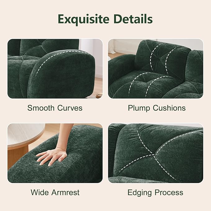 Modular Sectional Sofa with Free Combination,Boneless Floor Couch for Living Room & Lounge,Velvet 3-Seater Sectional Couch with Ottoman,No Assembly Needed
