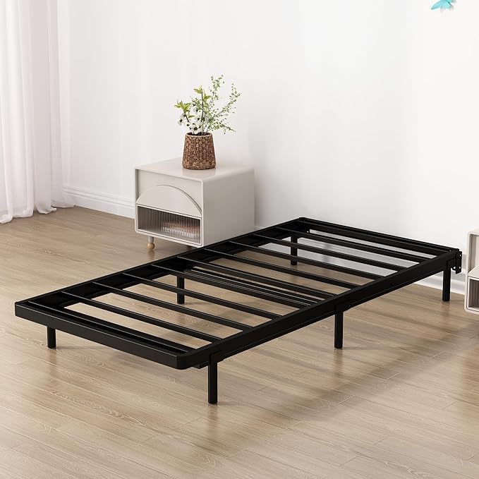 Upcanso Twin Box Spring Bed Base 2 Inch, Low Profile Metal Boxspring Twin Bunkie Board 2 Inch, 2000 Lbs Max Weight Capacity Mattress Foundation, Noise-Free, Easy Assembly