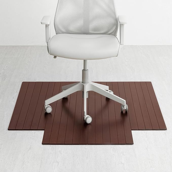 Anji Mountain Office Chairmat Thickest & Sturdy Bamboo Chairmats Highly Premium Quality Anti-Slip Heavy Duty for Multi-Purpose Hardwood Floor Office & Home Floor Protector Office Chair mat-5mm Thick
