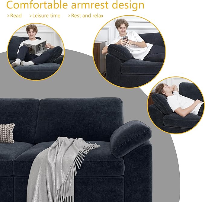 EASE MOOSE Oversized Modular Sectional Sofa, FSC Certified Extra Large U Shape Sectional Cloud Couch,Comfty Deep Modular Sofa with Ottoman
