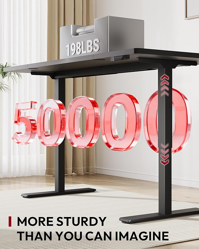 SANODESK Standing Desk Height Adjustable Electric Stand up Desk 63x28 Inches Sit Stand Home Office Desk with Splice Board, Black Frame/Black Top