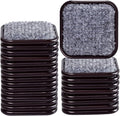 1 3/4" Square Carpet Bottom Furniture Caster Cups, Reusable Furniture Sliders for Hardwood Floors, Felt Furniture Pads Coasters to Protect Tile or Laminate Floors from Scratches, Brown/Gray (24 Pack)