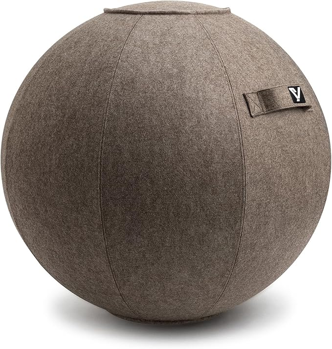Sitting Ball Chair for Office and Home, Pilates Exercise Yoga Ball with Cover for Balance, Stability and Fitness, Ergonomic Posture Exercise Ball Seat with Handle and Pump