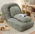 Upholstered Human Dog Bed for Adult & Pets, Convertible Lazy Sofa Bed with 5 Adjustable Position, Comfy Tatami Bean Bag Lounge Chair with 2 Soft Pillows for Bedroom Living Room Office (Green)