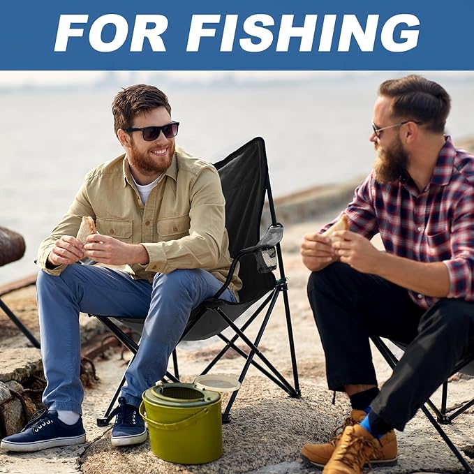 2 Pack Lightweight Camping Chairs, 300LBS Heavy-Duty Portable Folding Chairs with Carry Bag, Compact Design for Camping, Beach, Picnics, and Outdoor Event