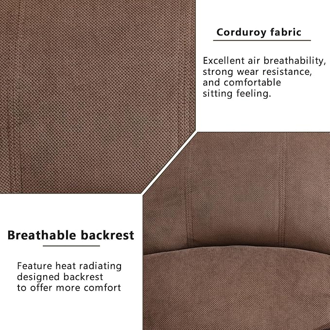 A Ainehome Living Room Furniture Set Leather Recliner Sofa Set Loveseat Chair Furniture Sofa Set for Living Room/Small Space/Rv/House/Office/Theater Seating (A-Taupe Brown Corduroy,Sofa(3seater))