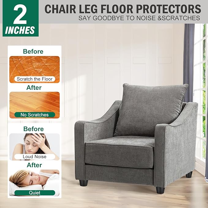 FoDau770 Black Rubber Wood Furniture Legs 2 Inches, Straight Tapered Wood Feet Mid Century Sofa Legs Set of 4, 5/16" UNC Furniture Feet for Cabinet Couch Dresser Chair Ottoman Table