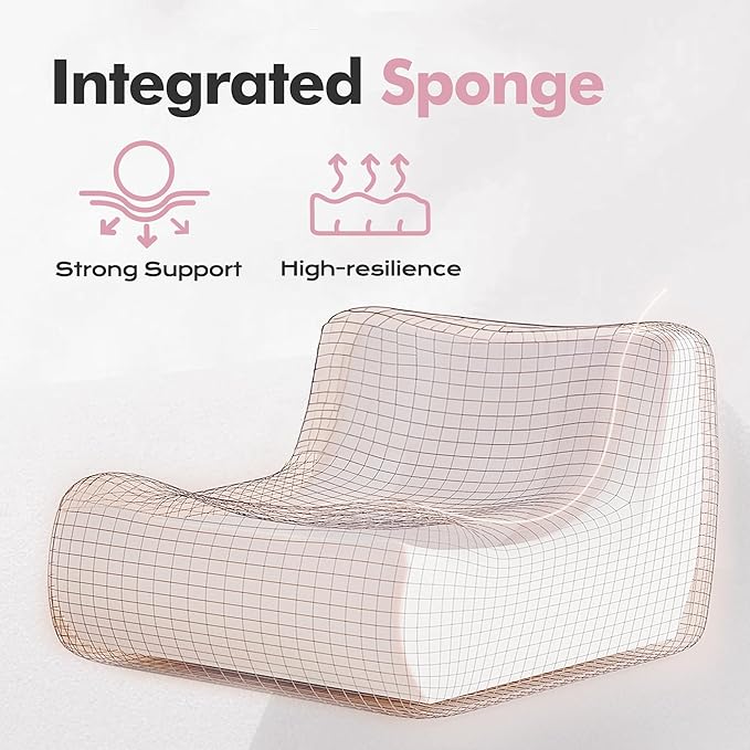 Bean Bag Loveseat Chair Big Sofa Beanbag Chair for Adults Fireside Chair Bean Bag Lounger with Memory Foam Filled for Home,Apartment or Gaming Venue（Pink Plush）
