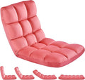 Yaheetech Floor Chair, Meditation Chair with Back Support Gaming Floor Lounger with 14 Adjustable Position for Adult, Pink