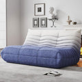Bean Bag Chairs for Adults, Memory Foam Couch Loveseat Sofa Chair, Soft Teddy Material Cozy Comfy Reading Nook Chairs, Floor Chair for Living Room Bedroom Office(Blue-White)