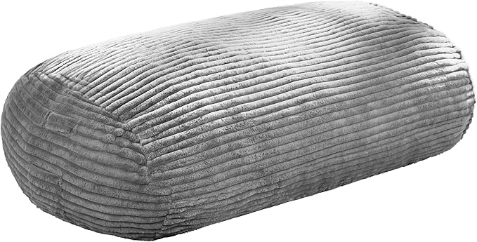 Hobestluk 5FT Bean Bag Chairs Adult Bean Bag with Portable Handle Comfy Large Bean Bag Lounge Chair with Removable Cover for Living Room Bedroom (Stripe Grey, 5FT)