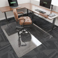 Office Chair Mat for Carpet, tixpol 46" x 60" Chair Mat for Carpeted Floors, Non-Slip Carpet Protector Floor Mat with Grips, Heavy-Duty Rolling Under Desk Mat for Home Office and Gaming (Clear)