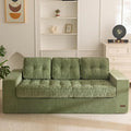 MAXYOYO Boneless Sofa Couch, Loveseat Sofa for Small Space, Tufted 3-Seater Floor Couch Bean Bag Chair for Living Room Bedroom Apartment, Sofa in a Box, No Assembly Needed, Green