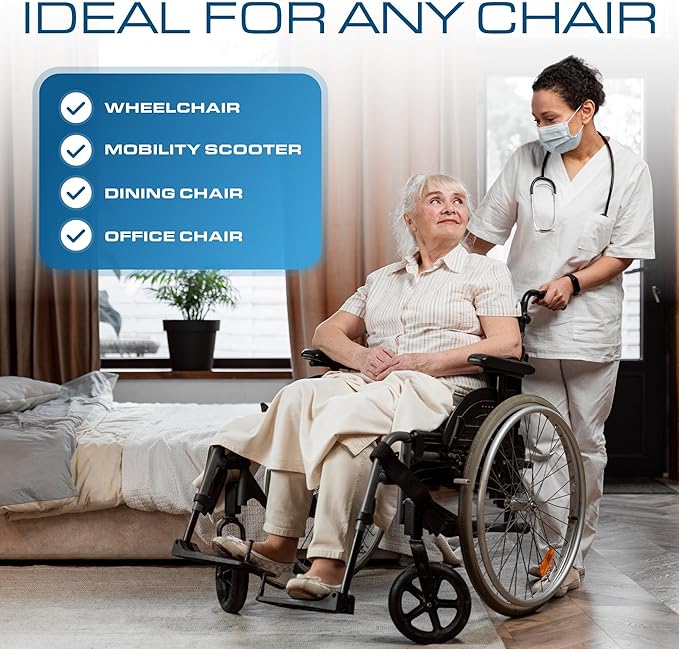 Kölbs Gel Extreme Wheelchair Cushions Seat Cushion, Coccyx, Sciatica & Tailbone Pain Relief Seating Pad Ideal for Office, Kitchen Wheelchairs and Auto, 18 x 18, 3 Inch Thick (Change for dif, Sizes)