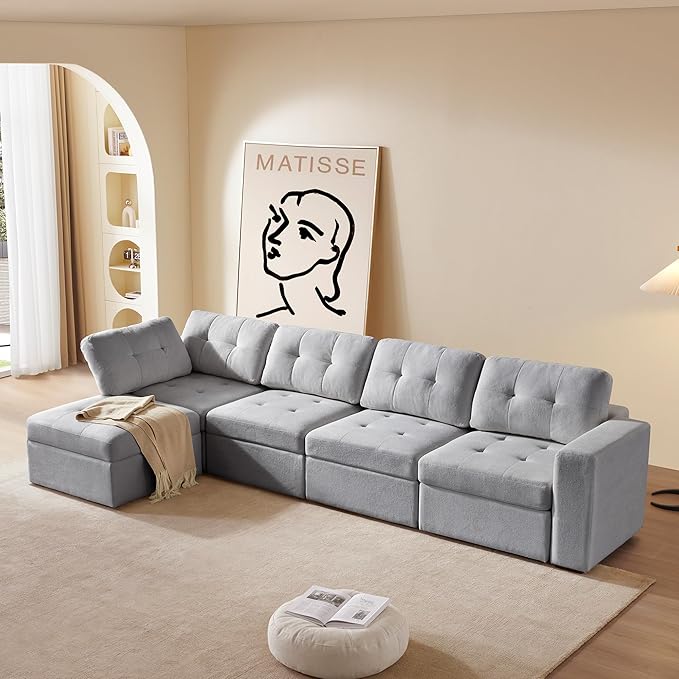 ORRD Armrest Chair for Modular Sectionals Sofa Couch, Modular Sofa Chair with Storage for Living Room