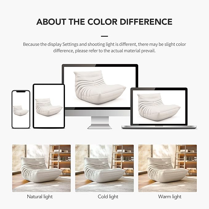 cebihy High-end Uncompressed Fireside Togo Chair, Bean Bag Chair, Foam Floor Sofa, Soft Lazy Lounge Sofa Couch, Armless Faux Leather Big Beanbag Accent Chairs for Living Room Bedroom Dorm Office