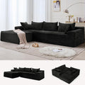 Korser 110" Sectional Couches for Living Room, Modular Sectional Sofa with L-Shape Chaise, Cloud Couch, Comfy Corduroy Fluffy Couch with Deep Seat and Side Pockets