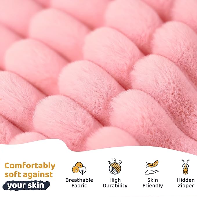 HABUTWAY Bean Bag Chair, Giant Bean Bag Chairs for Adults and Kids, Bean Bag Sofa, Lazy Floor Sofa, Faux Fur Beanbag Chair with Armrests for Living Room Bedroom (Pink)