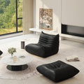 Fireside Chair Lazy Floor Sofa Set, Cozy Memory Foam Bean Bag Chairs, Faux Leather Giant Bean Bag Chair Sofa, Armless Foam Couch Lounger Tatami Recliner for Living Room Bedroom Dorm Office