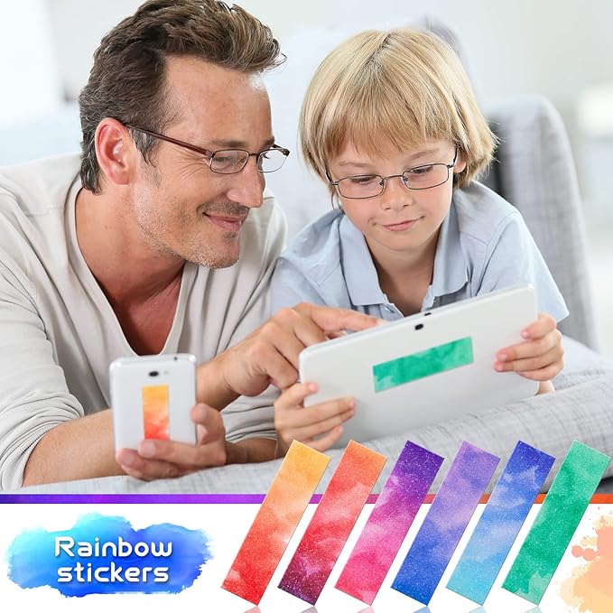 Gersoniel 36 Pcs Anxiety Sensory Stickers Strips Adhesive Textured Mental Health Calm Stickers Mindfulness Fidget Decals Stress Anxiety Relief Items for Therapy Office Desk(Watercolor Style)