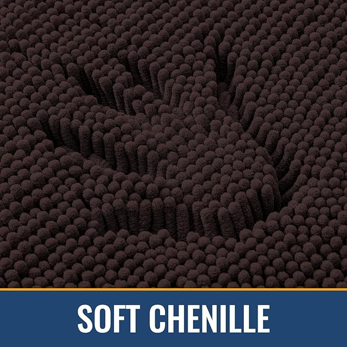 Arotive Bathroom Rugs Round 24x24, Extra Soft Absorbent Shaggy Chenille Bath Rugs, Machine Washable Rubber Backing Non-Slip Bath Mats for Bathroom Floor Tub and Shower, Home Decor Accessories, Brown