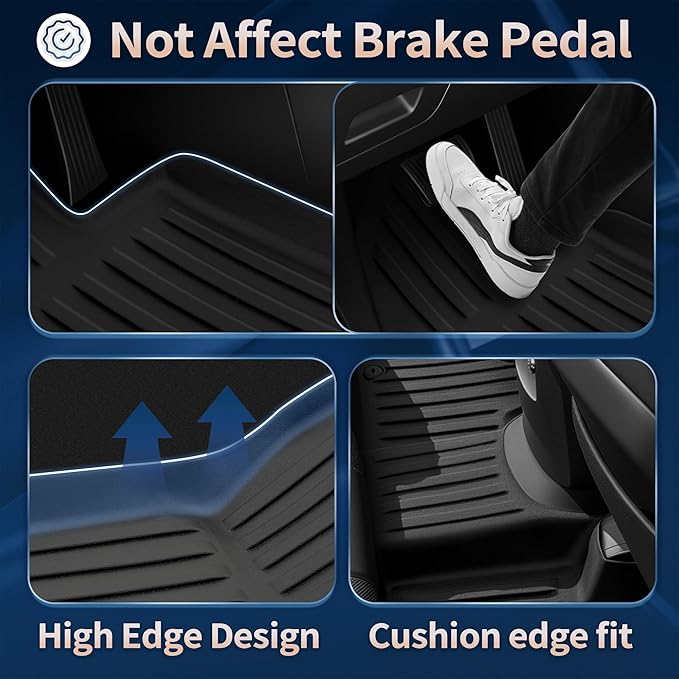 2026 Palisade Floor Mats Only Fuel 7-Seat All Weather TPE Cargo Mat with Backrest Mat for Hyundai Palisade Accessories 2026 SE/SEL Convenience/SEL Premium/Limited/XRT PRO/Calligraphy Black