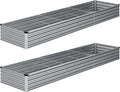 DIIYIV 2PCS Galvanized Raised Garden Bed Kit,Vegetable Boxes-Rectangle Metal Flower Box,Large Planter Raised Beds Outdoor Garden for Planting,Fruit,Herb-Silver